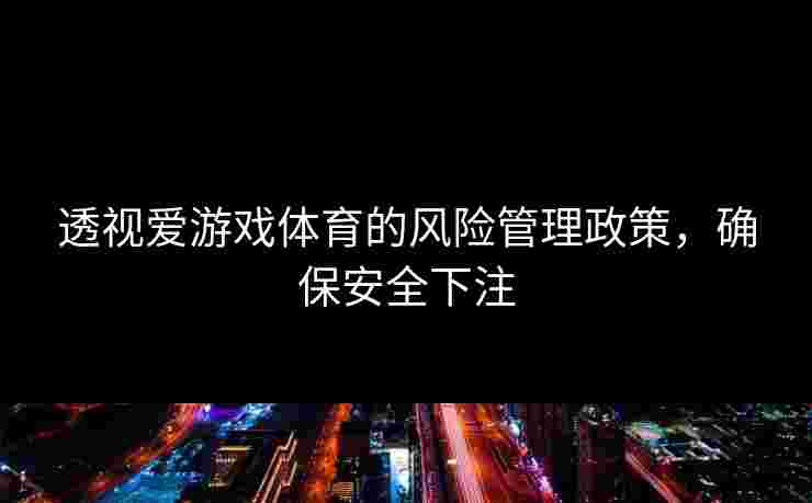 透视爱游戏体育的风险管理政策，确保安全下注