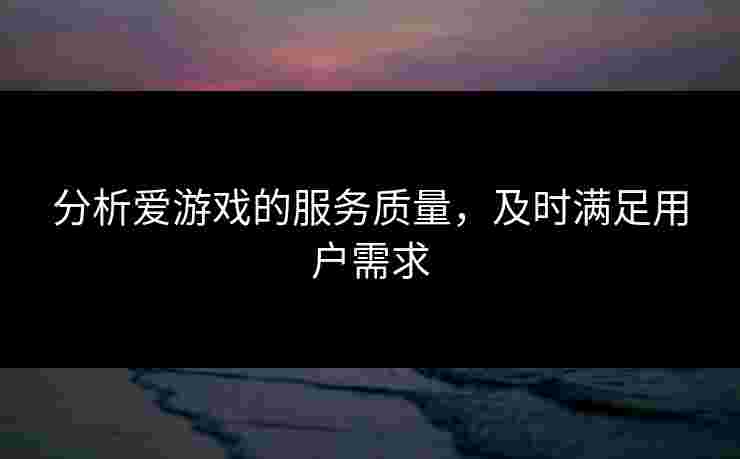 分析爱游戏的服务质量，及时满足用户需求