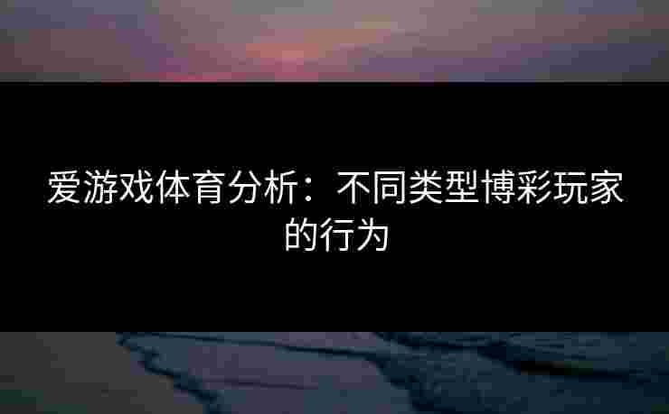 爱游戏体育分析：不同类型博彩玩家的行为